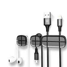 BASEUS CROSS PEAS CABLE CLIPS FLEXIBLE SILICONE EARPHONE CABLE ORGANIZER WIRE HOLDER