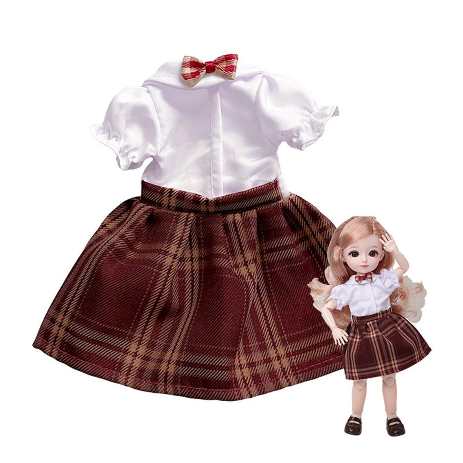 3x Dolls Clothes Mini Dress Cloth DIY for 31cm Doll Kids Toys Without Doll