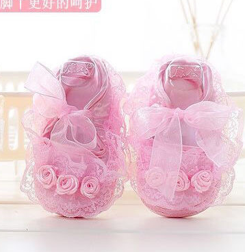 Baby Girls Crib Shoes Toddler Birthday Party Home Prewalker Soft Non-Slip Crib Baby Girls Shoes (6 to 12 month )
