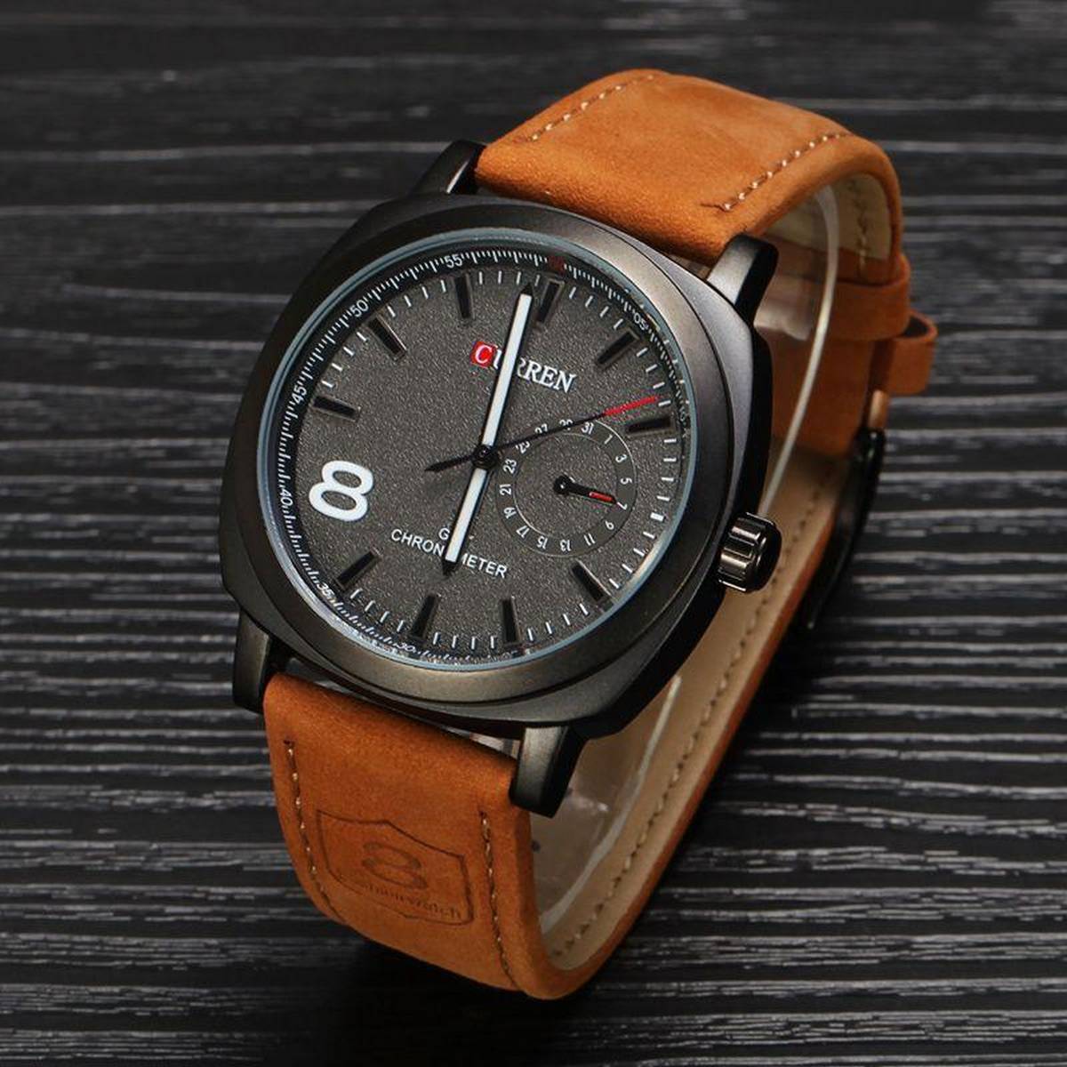 Black Analog Watch For Men