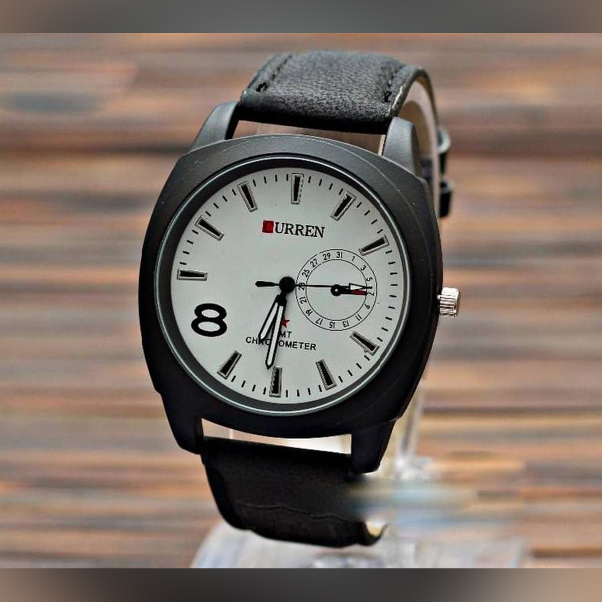 Brown/Black Belt Watch for Men