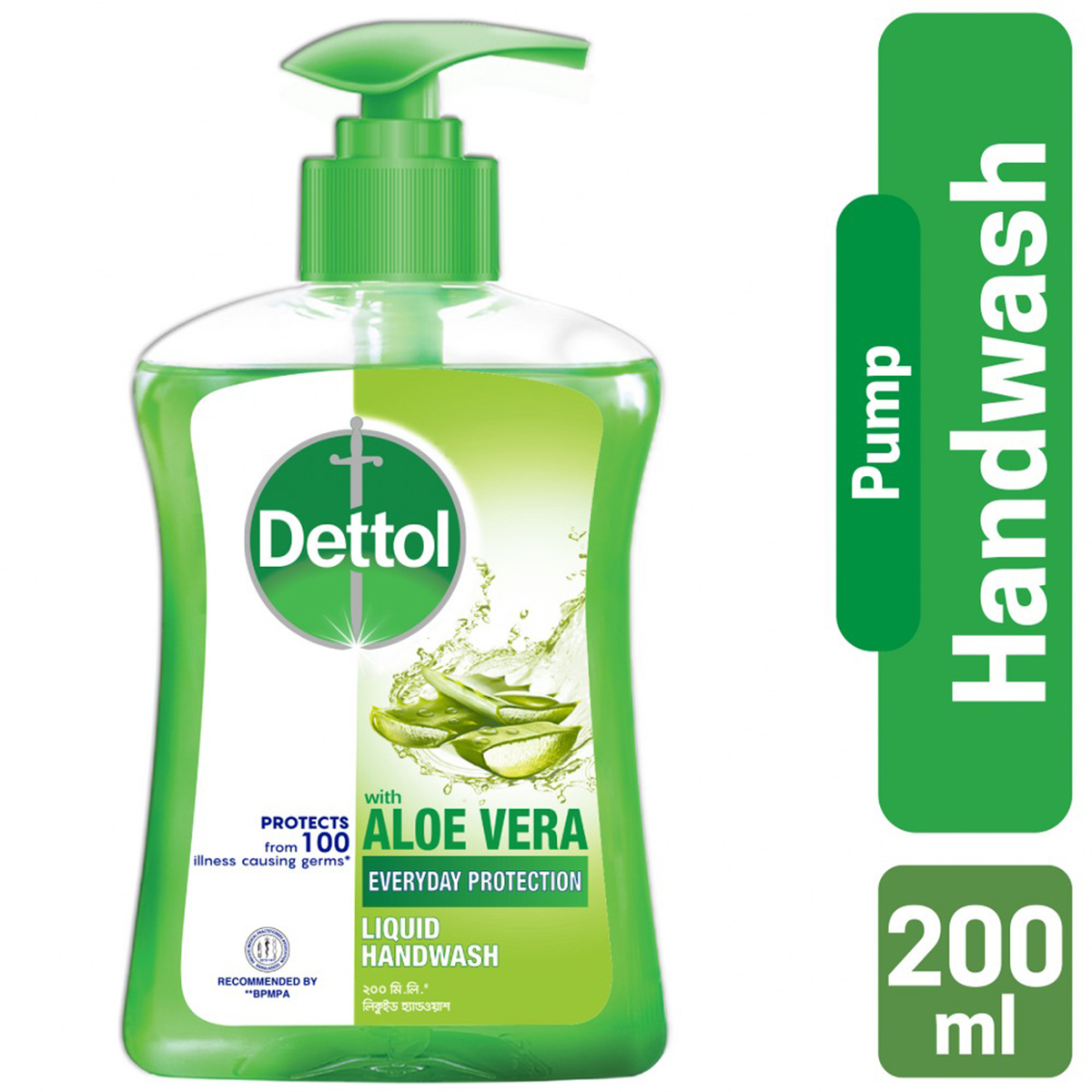 Dettol Handwash Aloe Vera 200ml Pump and 170ml Refill Combo