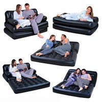 Bestway Brand Air Inflatable 5 In 1 Double Sofa Cum Bed with Free Electric Auto Pumper