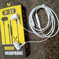 Earphone D21 Universal 3.5mm Heavy Bass Dynamic In-ear Sport Wired Earphone