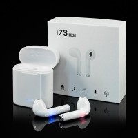 I7S Double Dual Mini Wireless 4.1 Bluetooth Earphone With Power Case - White