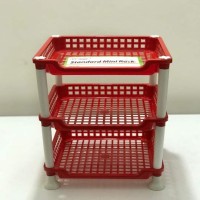Multi functional 3 Layer Plastic Kitchen Bathroom Shelf Organizer Storage Standard Mini Rack - (1 Piece)