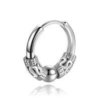 Retro Cool Punk Men's Dragon Stud Earrings Round Earring Pendant for Men Earings Rock Statement Jewelry