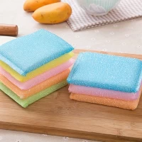 12 Pcs Kitchen Nonstick Oil Scouring Pad Oil Cleaning Washing Cloth Sponge