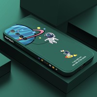 Hontinga for Huawei P20 Pro Case Cartoon Astronaut Side Design Back Cover Soft Square Edge Liquid Silicone Phone Cases