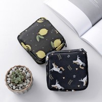 Yfashion Portable Sanitary Pads Bag Large Capacity ravel Cosmetic Napkin Storage Pouch Style:ibetan Flamingo