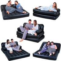 Bestway Brand Air Inflatable 5 In 1 Double Sofa Cum Bed with Free Electric Auto Pumper