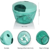 Large Handy and Compact Chopper Handy Quick Cutter for Kitchen, 3 Blade Stainless Steel, Pull String, Green (350ml)