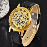 Nakid Jali Artificial Leather Wrist Watch for Men Brown