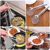 Fry Tool Filter Spoon Snack Strainer with Clip ,