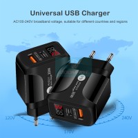 DoomHot Quick Chargers Phone Charger Digital Display Charge 20W PD 3.0 USB Charger 5V 4A Max Widely Samsung Realme Chargers Wall Phone Charger EU Plug