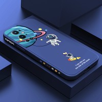 Hontinga for Huawei P20 Pro Case Cartoon Astronaut Side Design Back Cover Soft Square Edge Liquid Silicone Phone Cases