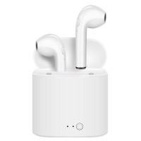 I7S Double Dual Mini Wireless 4.1 Bluetooth Earphone With Power Case - White