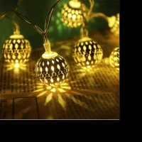 Golden Metal Ball Fairy Light, Metal Ball String Light - Fairy lights 20pcs string lights Party Wedding Decoration
