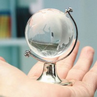 World Map Earth Round Globe Crystal Paperweight Decoration For Gift
