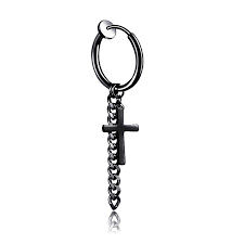 New Popular 1 piece Stainless Steel Painless Ear Clip Earrings For Men/Women Punk Black Non PiercingEarrings Jewelry Gifts