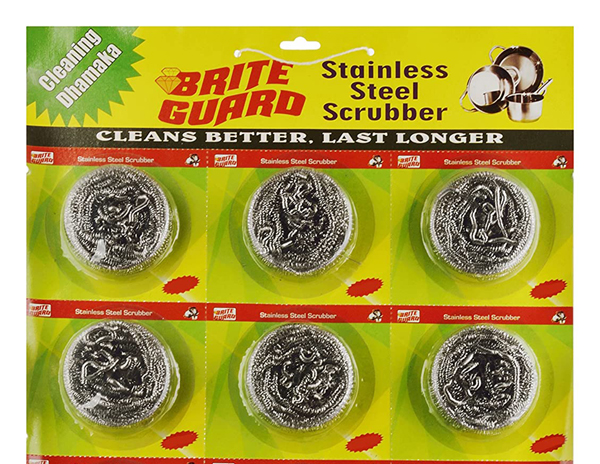 Stainless Steel Scrubber Pack Of 6 - Random Color