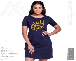 Manfare's Foil Printed Cotton Long T-Shirt For Women
